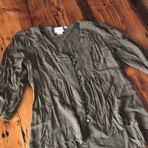 Anthropologie olive blouse